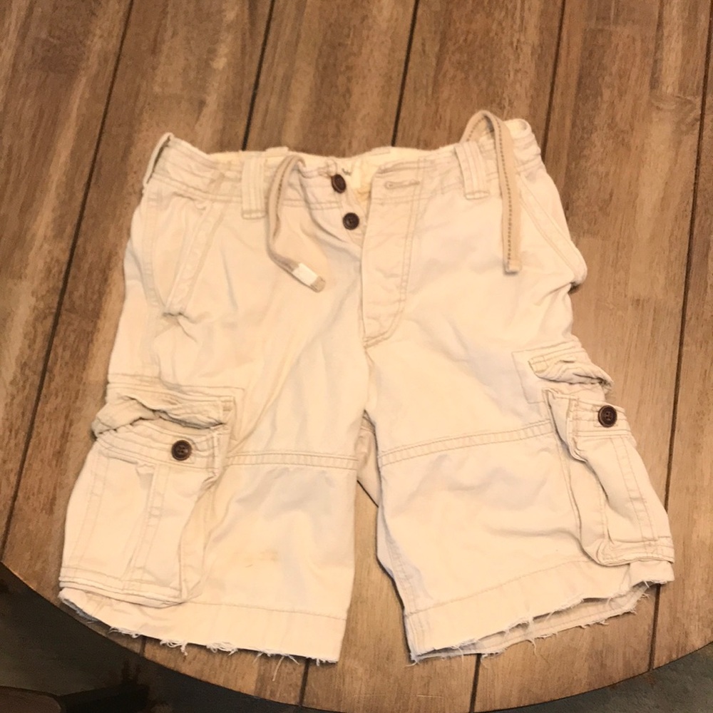 Abercrombie White Cargo Shorts